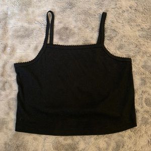 Black cropped tank top
